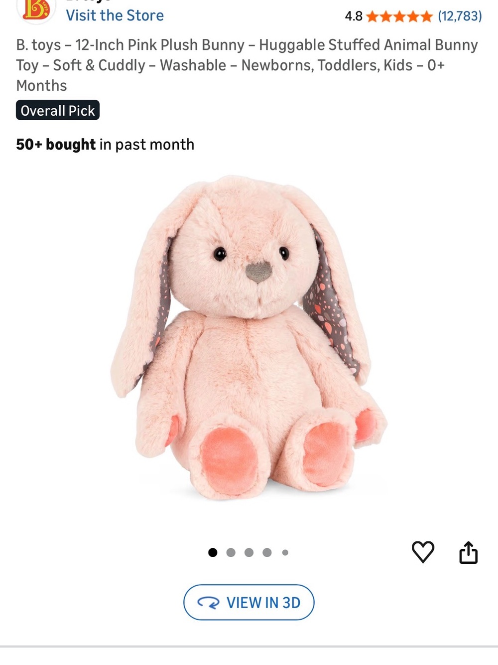 Pink Plush Bunny - Soft Huggable Stuffed Animal
